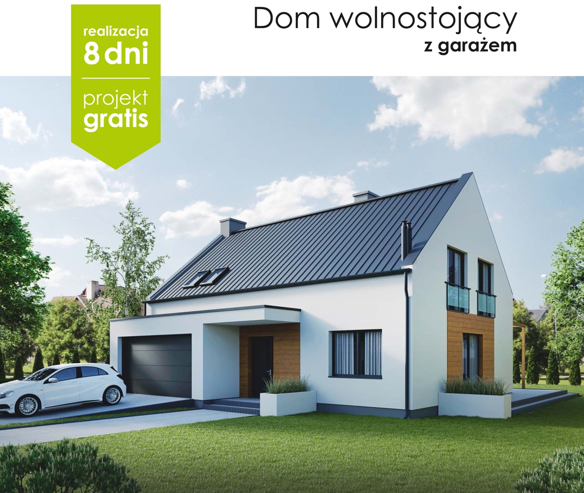 Prefabest - dom jednorodzinny z garazem z płyt prefabrykowanych