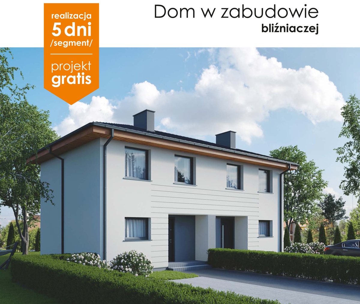 Prefabest - dom w zabudowie bliźniaczej z płyt prefabrykowanych
